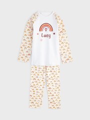Personalised Girls Rainbow Pyjamas Set by Dollymix - Image 1 of 6