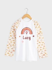 Personalised Girls Rainbow Pyjamas Set by Dollymix - Image 2 of 6