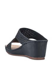 Pavers Black Tall Wedge Heel Mules - Image 3 of 5
