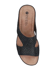 Pavers Black Tall Wedge Heel Mules - Image 4 of 5