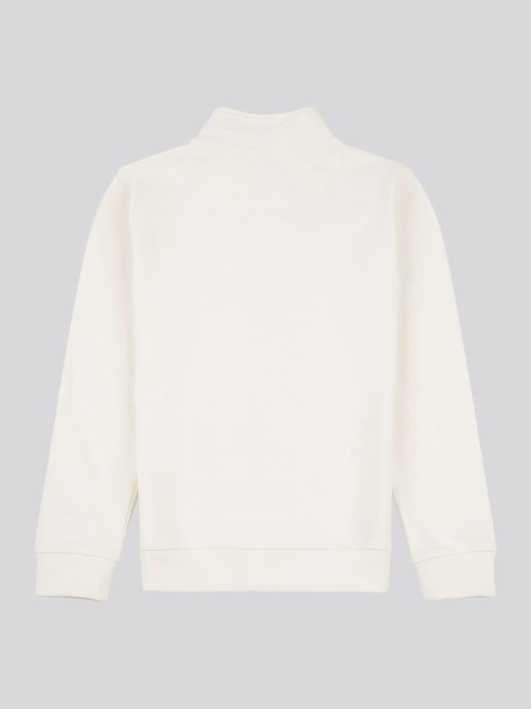 U.S. Polo Assn. Cream Boys 100% Cotton Double Horsemen 1/4 Zip Sweatshirt - Image 6 of 8