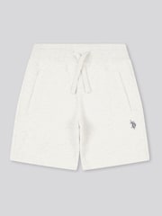 U.S. Polo Assn. White Boys Double Horsemen Herringbone Sweat Shorts - Image 1 of 3