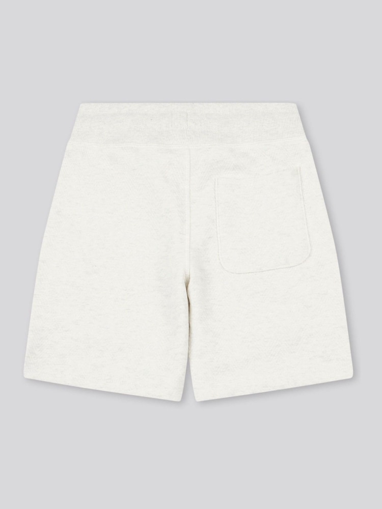 U.S. Polo Assn. White Boys Double Horsemen Herringbone Sweat Shorts - Image 2 of 3