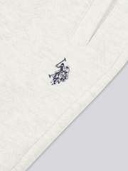 U.S. Polo Assn. White Boys Double Horsemen Herringbone Sweat Shorts - Image 3 of 3