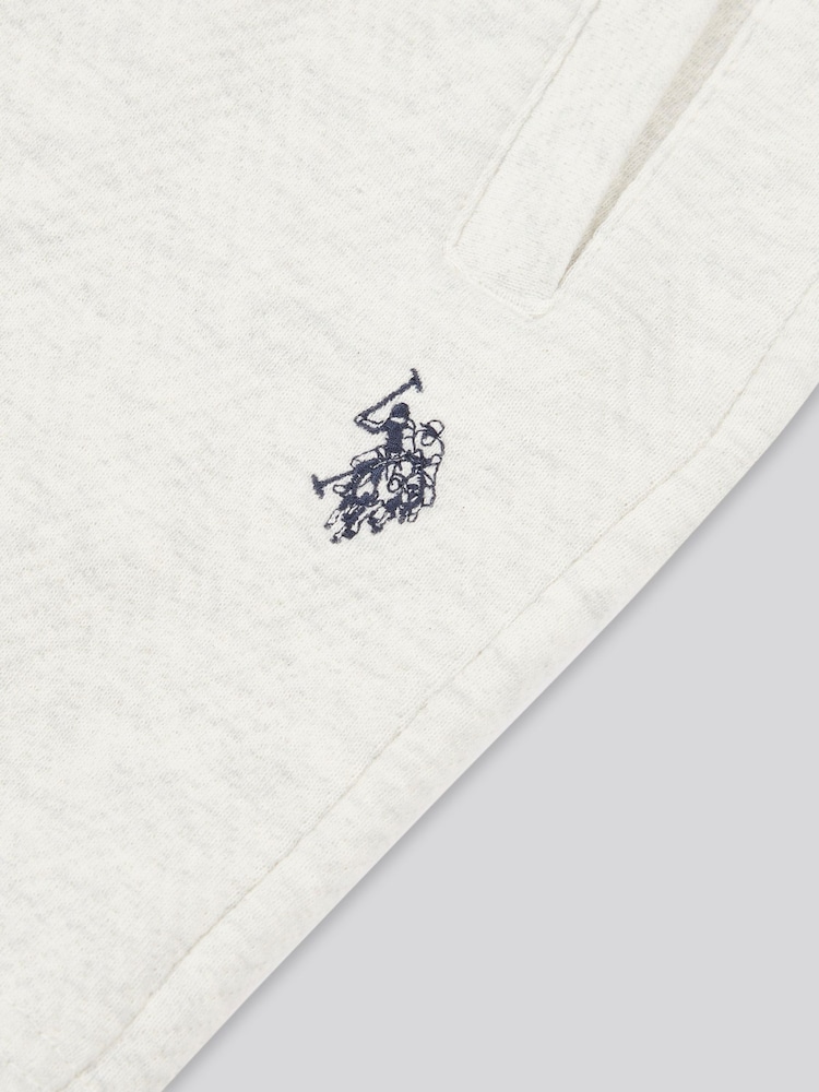 U.S. Polo Assn. White Boys Double Horsemen Herringbone Sweat Shorts - Image 3 of 3