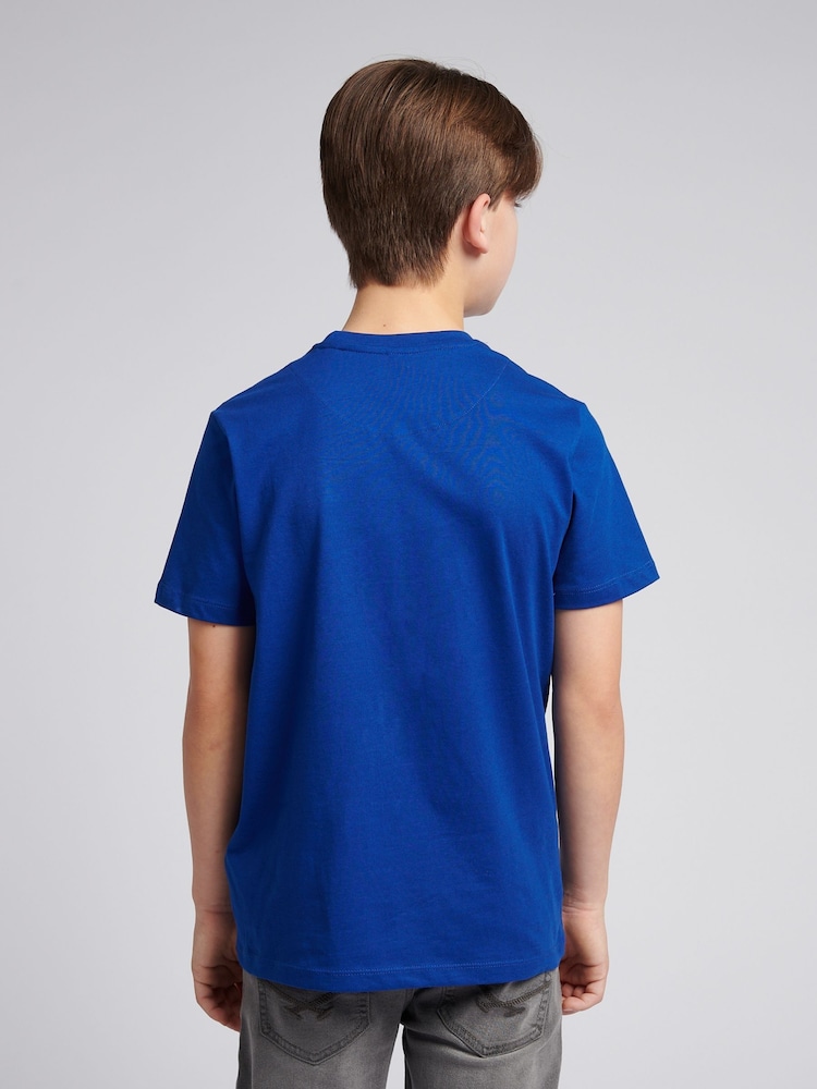 U.S. Polo Assn. Light Blue Boys 100% Cotton Signature Arch Print T-Shirt - Image 4 of 7