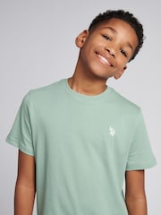 Темно-зеленый - US Polo Assn. Футболка для мальчиков из 100% хлопка с принтом лошадей - Изображение 2 из 9