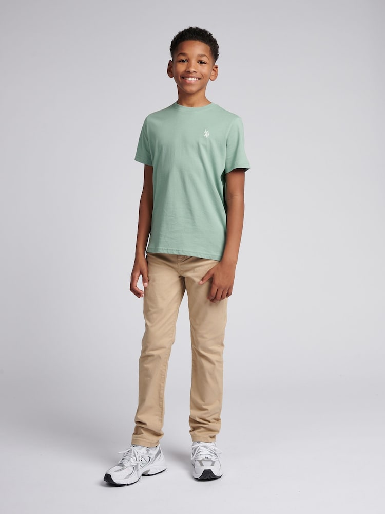 Темно-зелений - U.S. Polo Assn. хлопчики Double Horsemen 100% Cotton футболки - Image 3 of 9