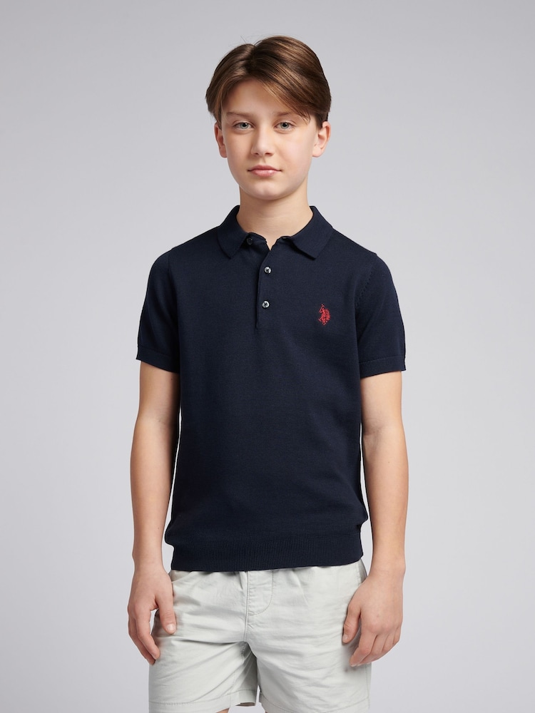 U.S. Polo Assn. Blue Boys Combed 100% Cotton Polo Shirt - Image 1 of 7