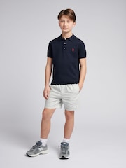 U.S. Polo Assn. Blue Boys Combed 100% Cotton Polo Shirt - Image 3 of 7