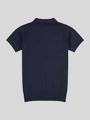 U.S. Polo Assn. Blue Boys Combed 100% Cotton Polo Shirt - Image 6 of 7