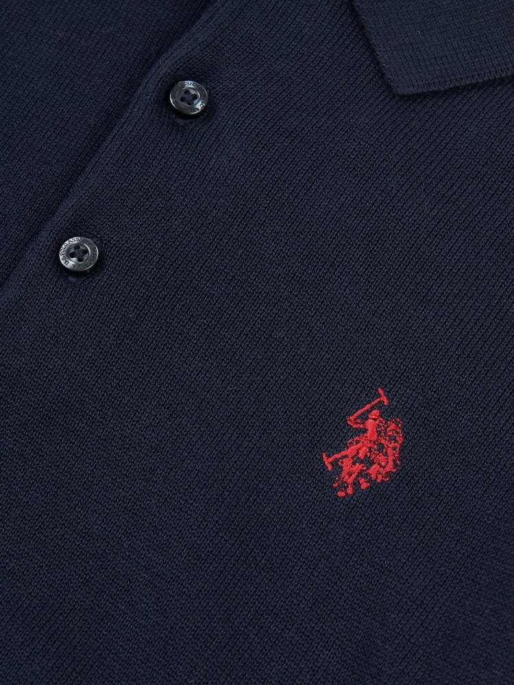 U.S. Polo Assn. Blue Boys Combed 100% Cotton Polo Shirt - Image 7 of 7 U.S. Polo Assn. Blue Boys Combed 100% Cotton Polo Shirt - Image 7 of 7