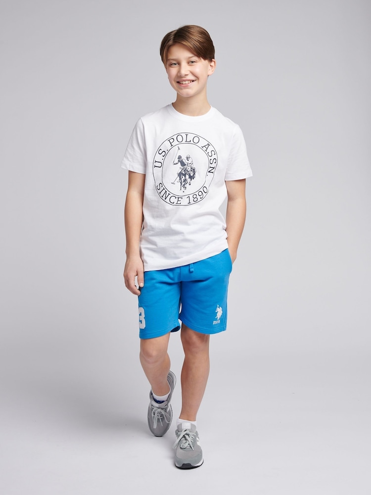 U.S. Polo Assn. Blue Boys 100% Cotton Player 3 Sweat Shorts - Image 3 of 11