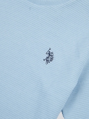 U.S. Polo Assn. Blue Boys Texture Double Horsemen T-Shirt - Image 7 of 7