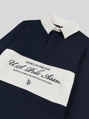 U.S. Polo Assn. Blue Boys 100% Cotton Premium Embroidery Rugby Shirt - Image 7 of 7