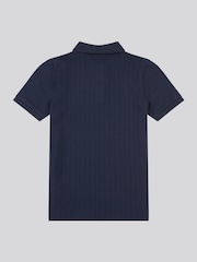 U.S. Polo Assn. Blue Boys Vertical Texture Polo Shirt - Image 5 of 6