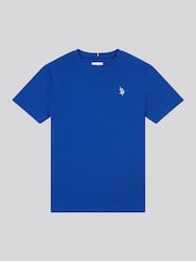 U.S. Polo Assn. Light Blue Boys Double Horsemen 100% Cotton T-Shirt - Image 1 of 4