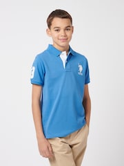 Синий - US Polo Assn. Футболка-поло для мальчиков 100% хлопок, игрок 3 - Изображение 1 из 8