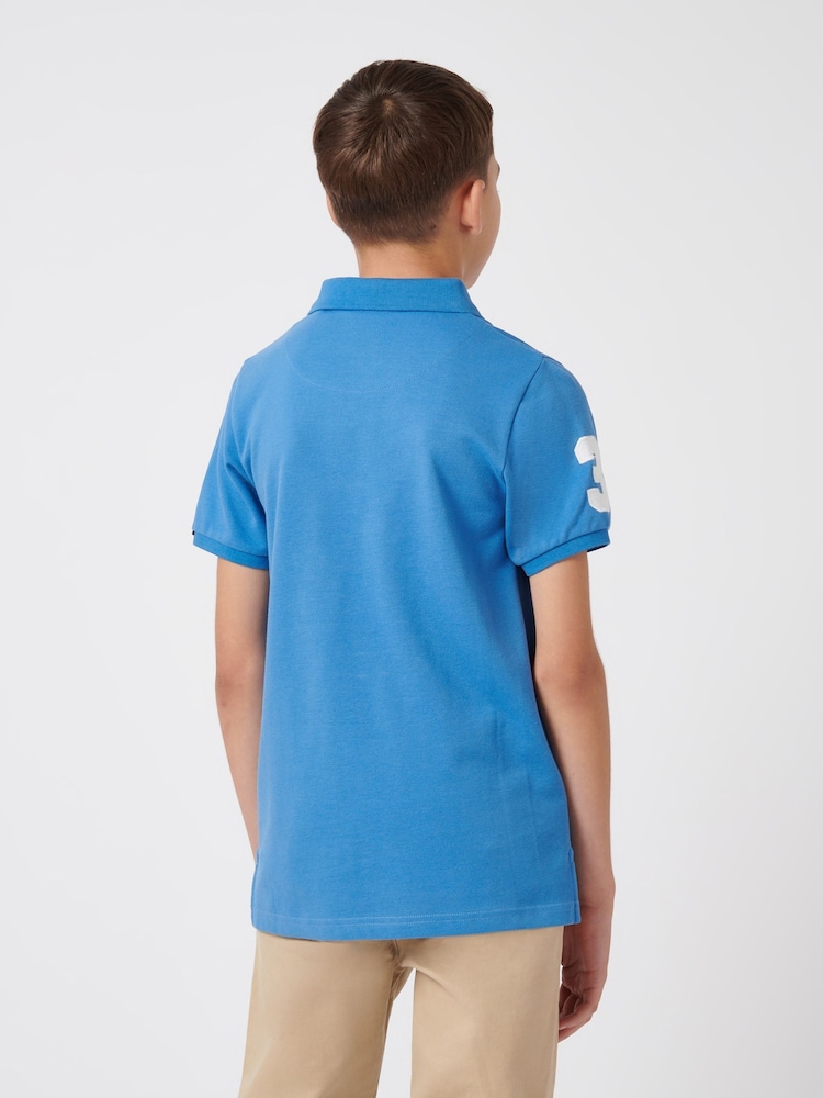 Albastru - U.S. Polo Assn. Tricou polo pentru băieți 100% bumbac Player 3 - Image 4 of 8