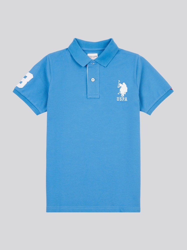 Albastru - U.S. Polo Assn. Tricou polo pentru băieți 100% bumbac Player 3 - Image 5 of 8