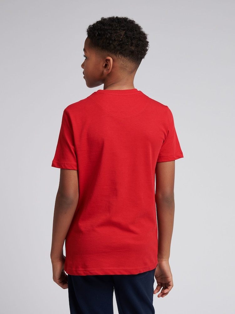 U.S. Polo Assn. Red Boys 100% Cotton Signature Arch Print T-Shirt - Image 4 of 7