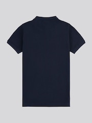 U.S. Polo Assn. Blue Boys 100% Cotton Texture Double Horsemen Polo Shirt - Image 6 of 7
