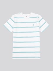 U.S. Polo Assn. White Boys 100% Cotton Terry Stripe T-Shirt - Image 5 of 7