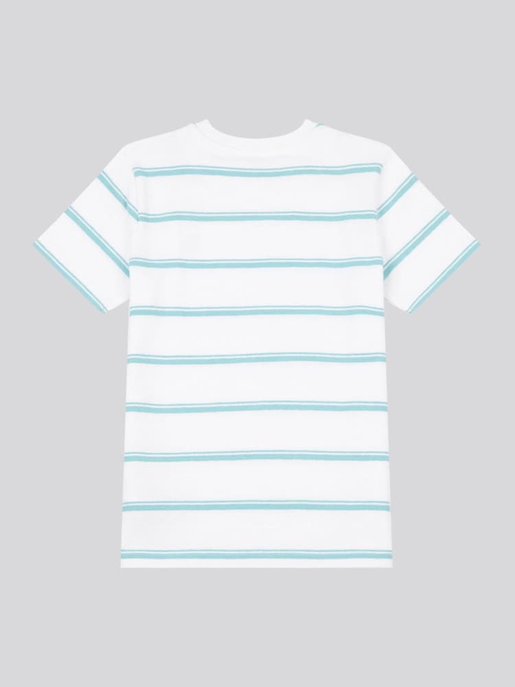 U.S. Polo Assn. White Boys 100% Cotton Terry Stripe T-Shirt - Image 6 of 7