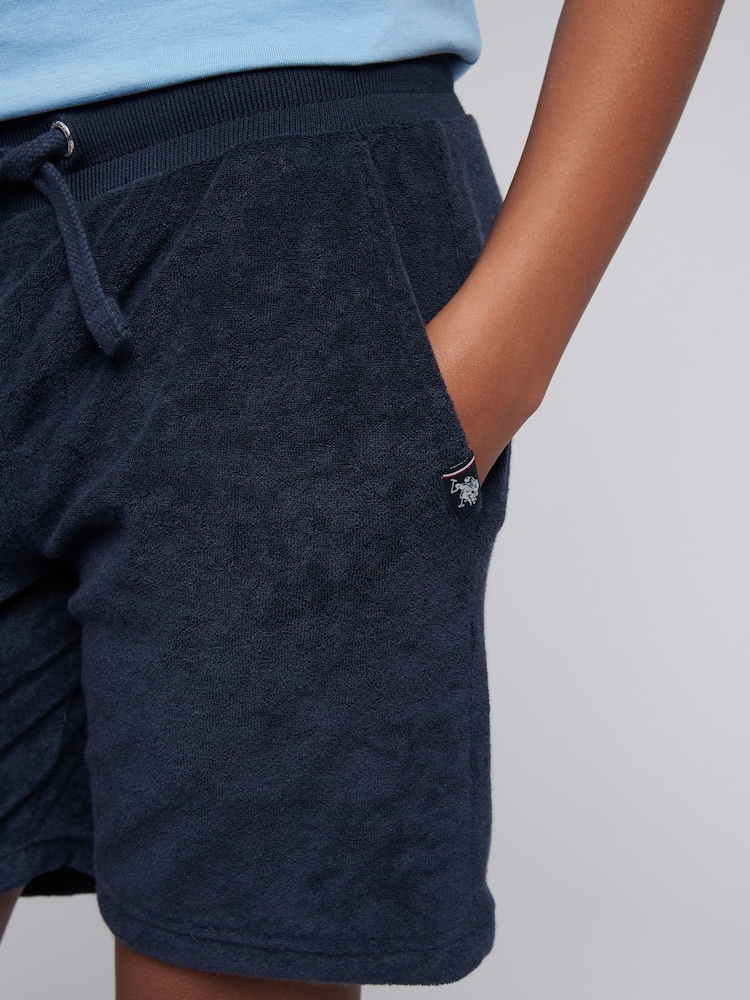 U.S. Polo Assn Blue Boys 100% Cotton Terry Shorts - Image 2 of 7