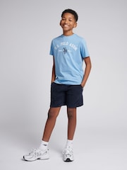U.S. Polo Assn Blue Boys 100% Cotton Terry Shorts - Image 3 of 7
