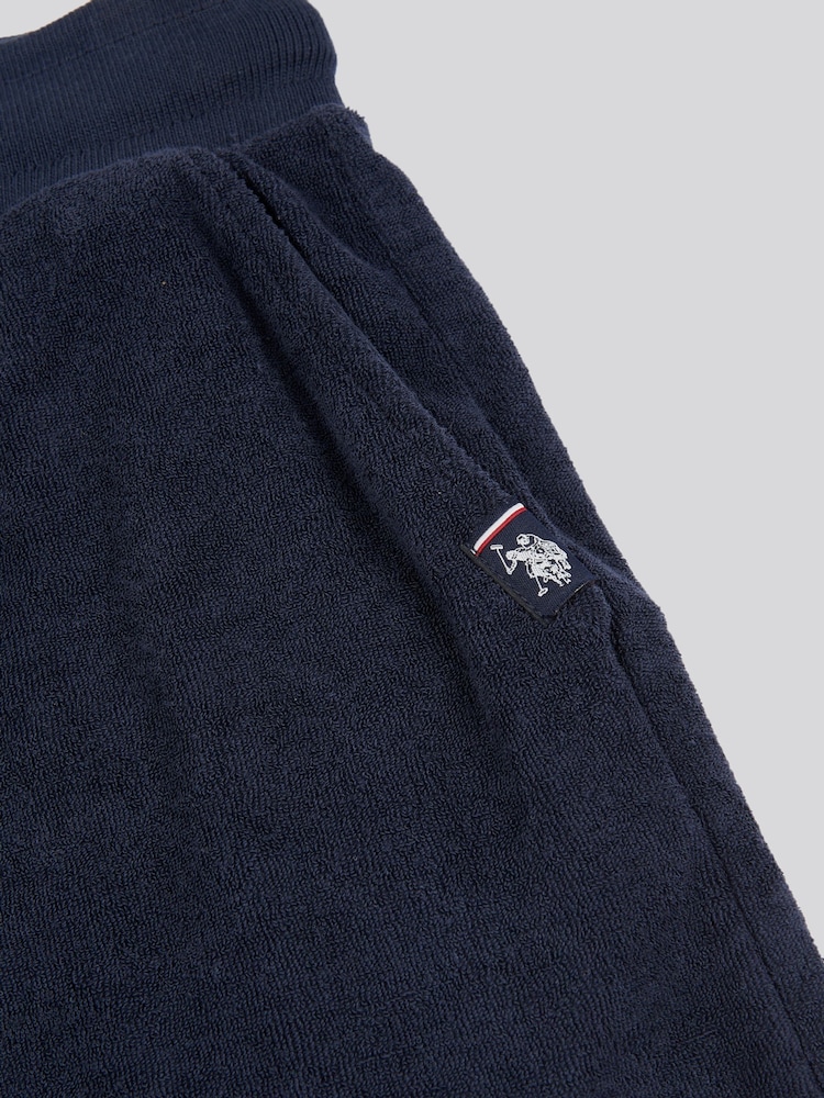 U.S. Polo Assn Blue Boys 100% Cotton Terry Shorts - Image 7 of 7