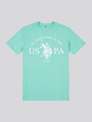 U.S. Polo Assn. Green Boys Graphic Print 100% Cotton T-Shirt - Image 1 of 3