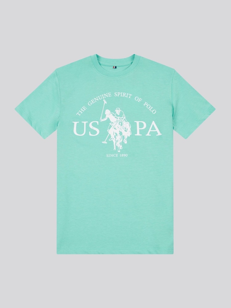 U.S. Polo Assn. Green Boys Graphic Print 100% Cotton T-Shirt - Image 1 of 3