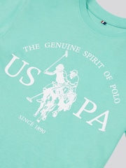 U.S. Polo Assn. Green Boys Graphic Print 100% Cotton T-Shirt - Image 3 of 3