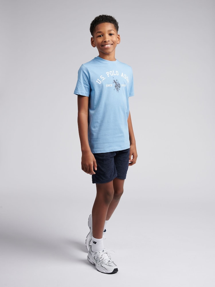 U.S. Polo Assn. Navy Blue Boys 100% Cotton Signature Arch Print T-Shirt - Image 3 of 7