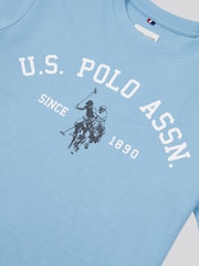 Темно-синий - US Polo Assn. Футболка из 100% хлопка для мальчиков с принтом арочного принта - Изображение 7 из 7