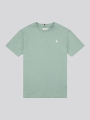 Светло-зеленый - US Polo Assn. Футболка для мальчиков из 100% хлопка с принтом лошадей - Изображение 1 из 4