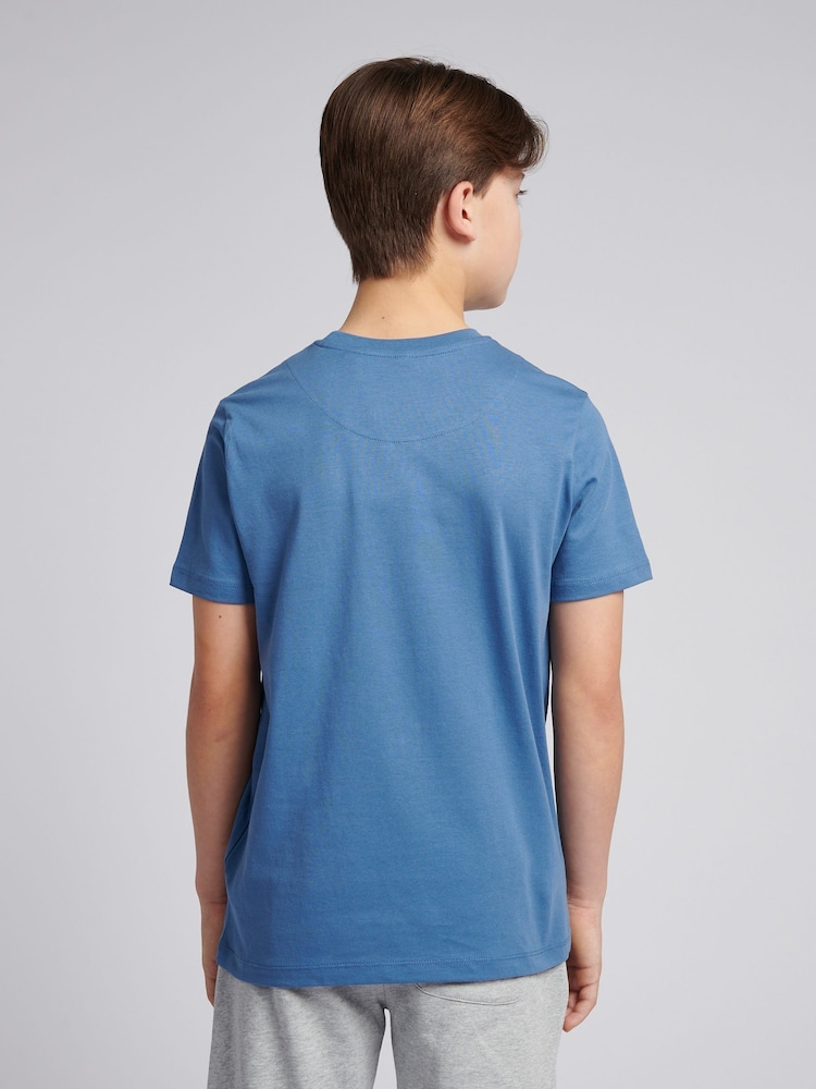 U.S. Polo Assn. sky Blue Boys 100% Cotton Signature Arch Print T-Shirt - Image 4 of 7
