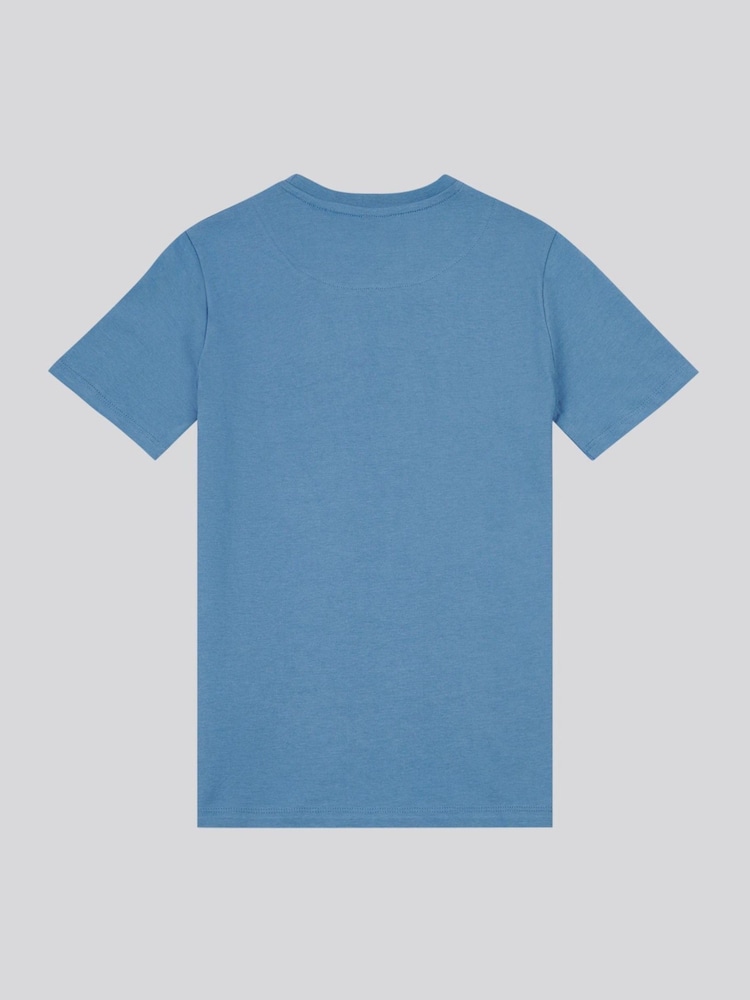 U.S. Polo Assn. sky Blue Boys 100% Cotton Signature Arch Print T-Shirt - Image 6 of 7
