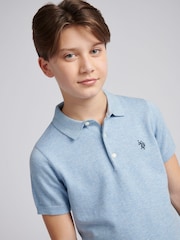 U.S. Polo Assn. Blue Boys Combed 100% Cotton Polo Shirt - Image 2 of 7