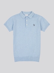 U.S. Polo Assn. Blue Boys Combed 100% Cotton Polo Shirt - Image 5 of 7