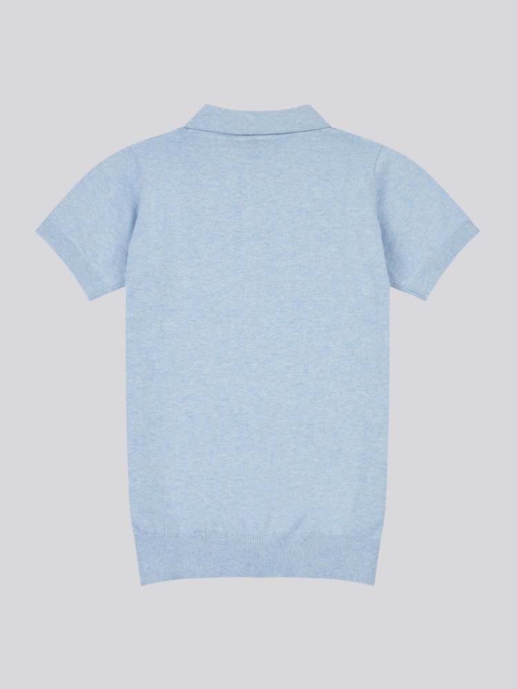 U.S. Polo Assn. Blue Boys Combed 100% Cotton Polo Shirt - Image 6 of 7