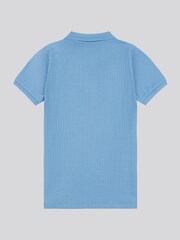 U.S. Polo Assn. Blue Boys 100% Cotton Double Horsemen Rib Polo Shirt - Image 8 of 9