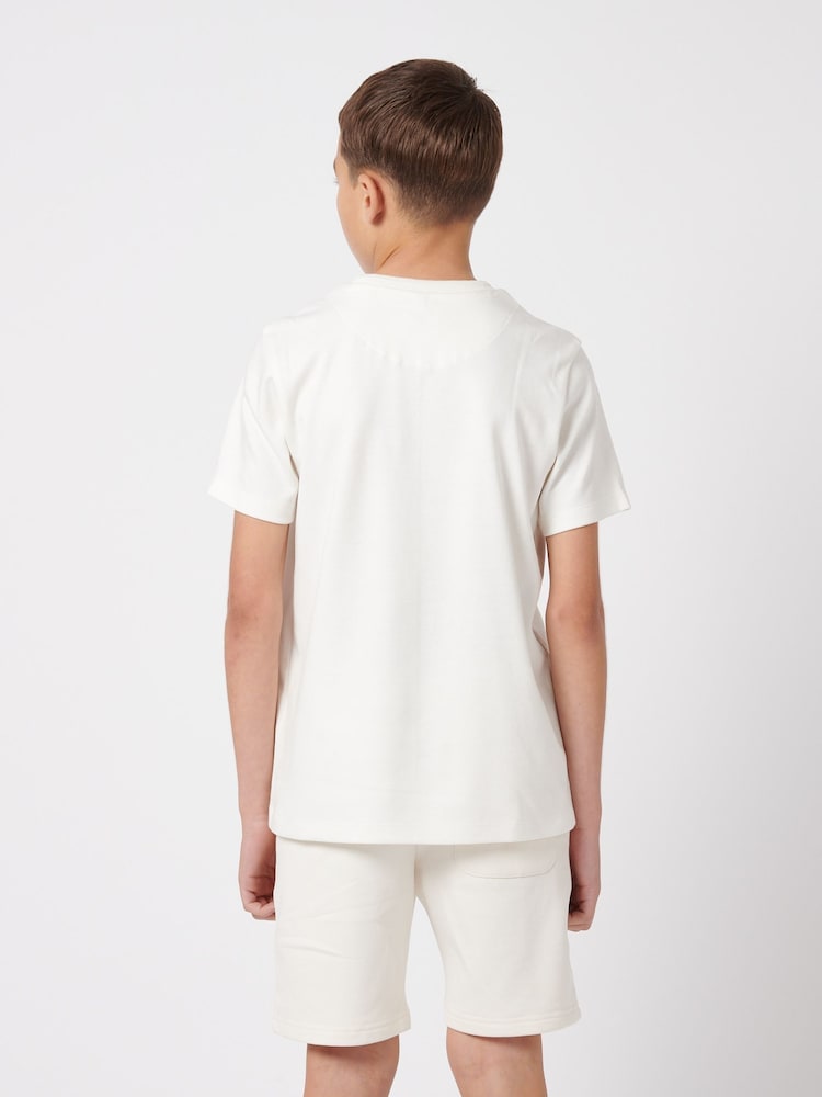 U.S. Polo Assn. Cream Boys 100% Cotton Premium Embroidery Graphic T-Shirt - Image 4 of 7