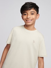 Бежевый - US Polo Assn. Футболка для мальчиков из 100% хлопка с принтом лошадей - Изображение 2 из 10