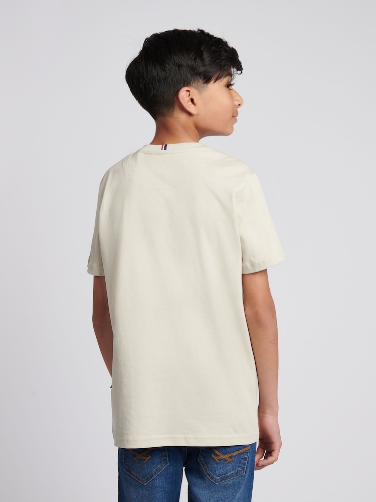Natur - U.S. Polo Assn. T-Shirt mit Doppelreiter-Logo - Bild 4 von 4