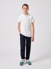 U.S. Polo Assn. White Boys 100% Cotton Texture Double Horsemen Polo Shirt - Image 3 of 7