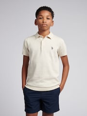 U.S. Polo Assn. Natural Boys Combed 100% Cotton Polo Shirt - Image 1 of 7