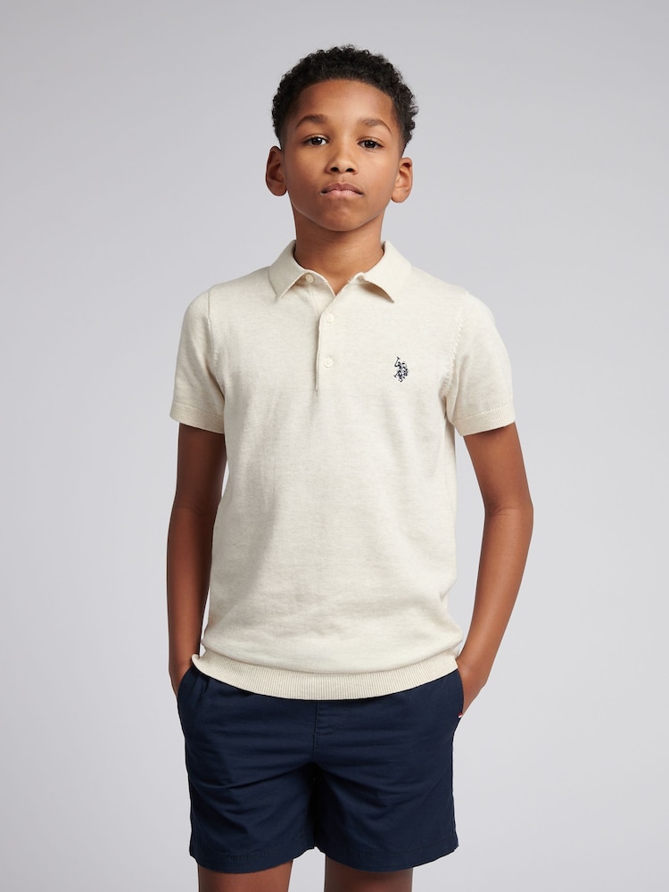 U.S. Polo Assn. Natural Boys Combed 100% Cotton Polo Shirt - Image 1 of 7
