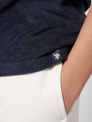 U.S. Polo Assn. Blue Boys 100% Cotton Terry Reverse Collar Polo Shirt - Image 2 of 7